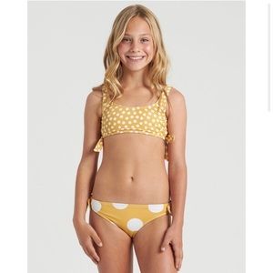 ๐ Billabong ๐ Girlsโ Yellow Polka-Dot Bikini ๐โ๏ธ๐ซง